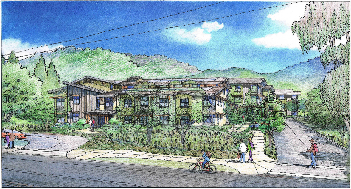 An architectural rendering of Victory Village housing complex in Fairfax, which opened several years ago.